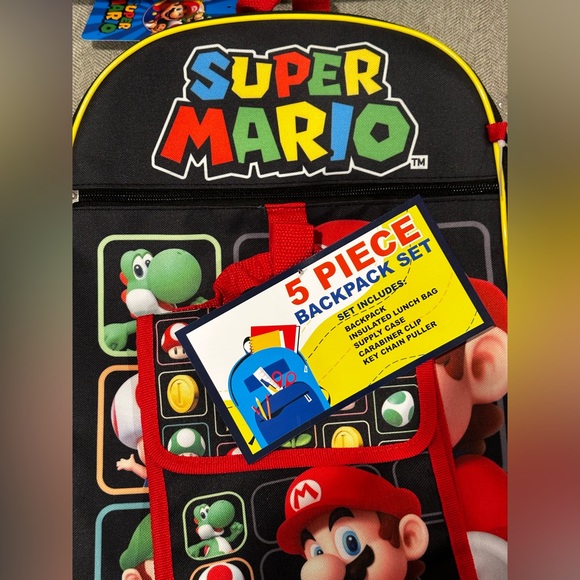 Super Mario 5 Piece Backpack / Book-bag Set - Picture 13 of 15